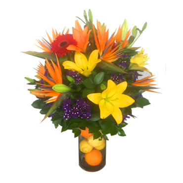 Florero de Lilium y Ave del Para�so 
